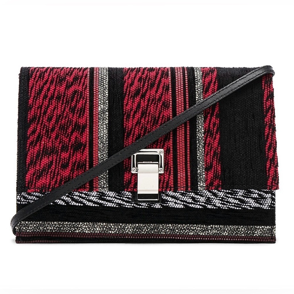 PROENZA SCHOULER Small Mixed Woven Black/Red Multicolor Lunch Bag NWOT​​​​ - Picture 2 of 14